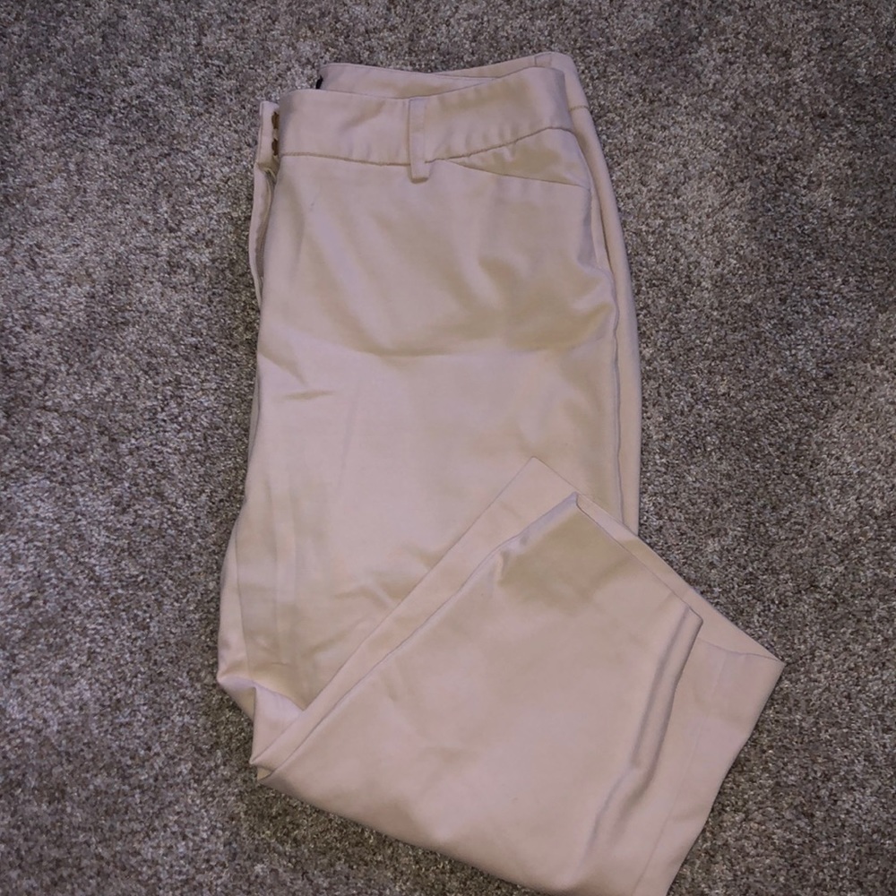 Cropped tan dress pants